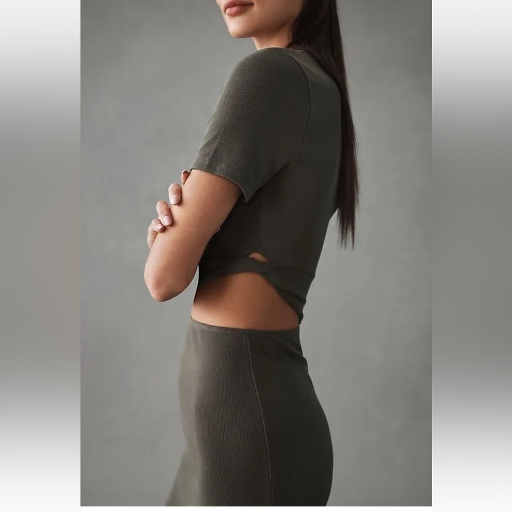 NWT Size L - Bordeaux short sleeve cutout mini dress by Anthropologie